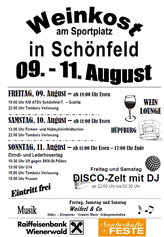 Plakat Weinkost 2024 ATSV Schönfeld